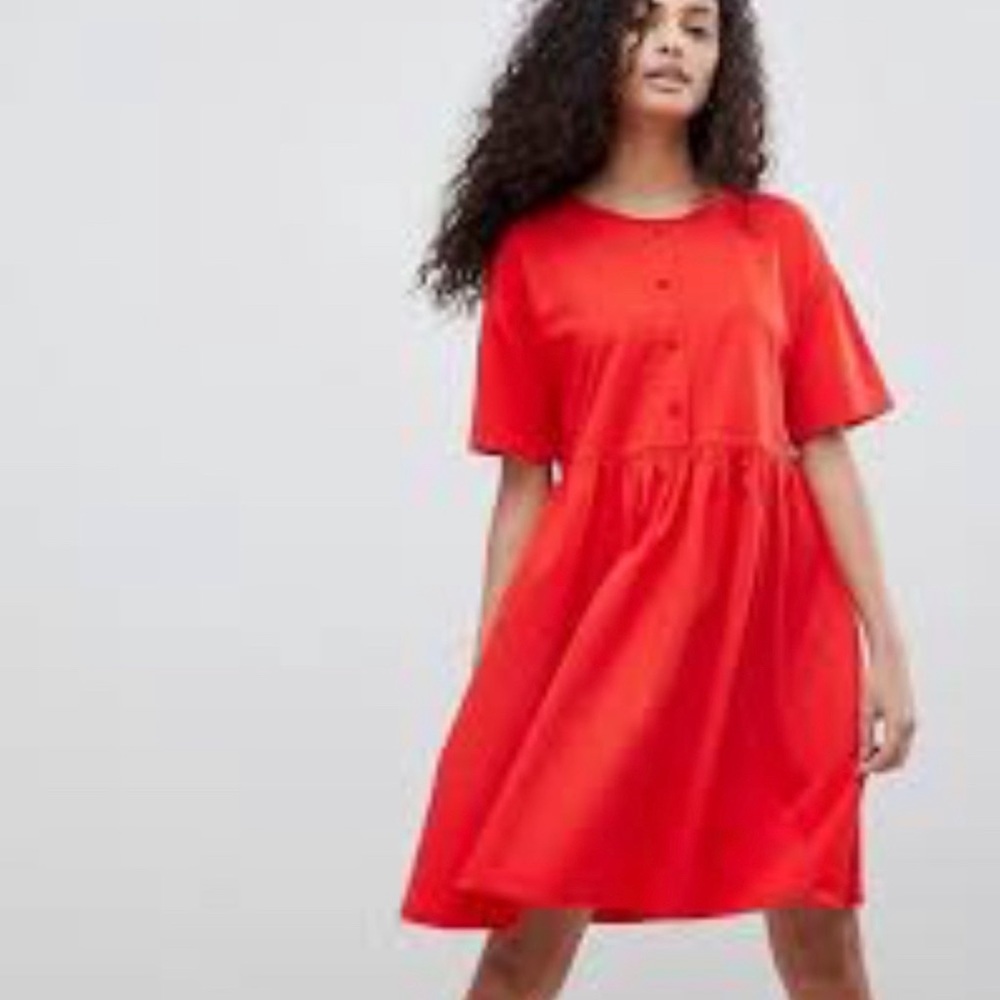 ASOS maroon babydoll dress